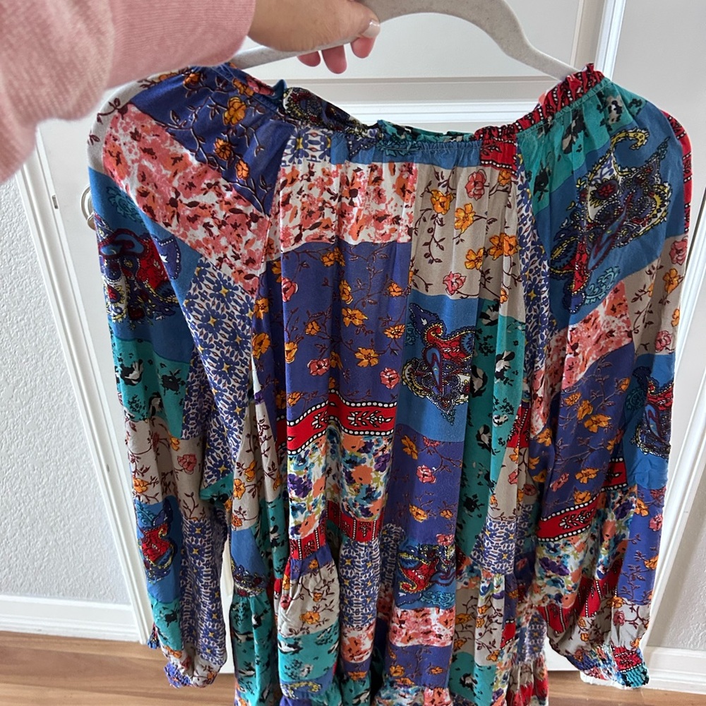 Sacred Threads Patchwork Granola Boho Tiered Ruff… - image 5